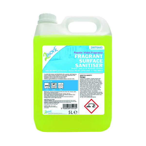 2Work Fragrant Surface Sanitiser 5 Litre 2W75443