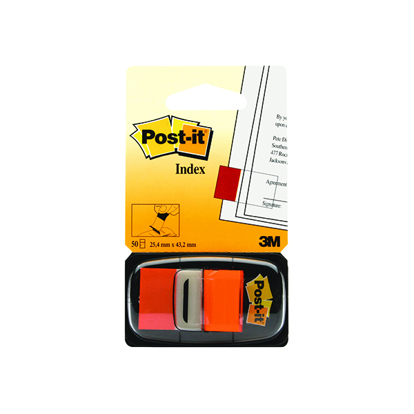 Post-it Index Tabs 25mm Orange  (600 Pack) 680-4