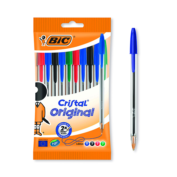 Bic Cristal Medium Ballpoint Pens Medium Assorted (10 Pack) 830865