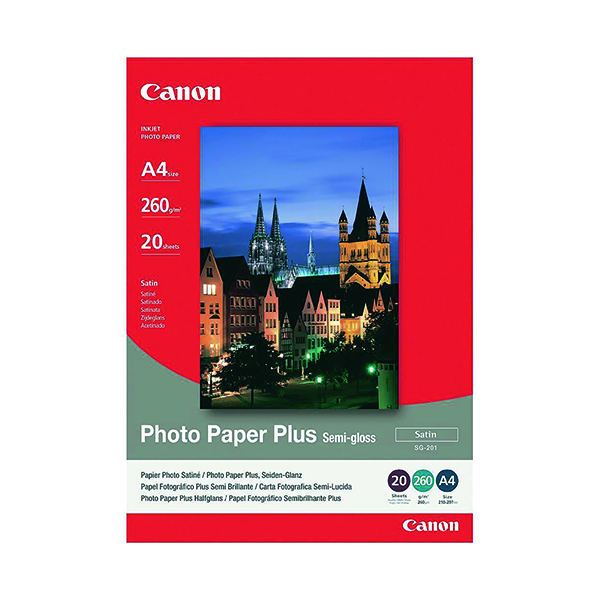 Canon A4 Photo Paper + 260gsm Semi-Gloss (Pack of 20) 1686B021