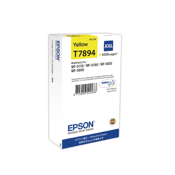 Epson T7894 Ink Cartridge DURABrite Ultra XXL Yellow C13T789440