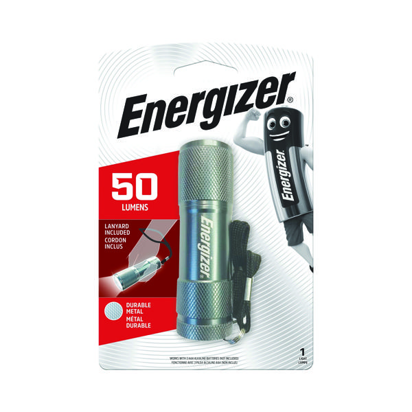 Energizer Metal Torch Compact 15 Hours Run Time 3AAA Silver 633657