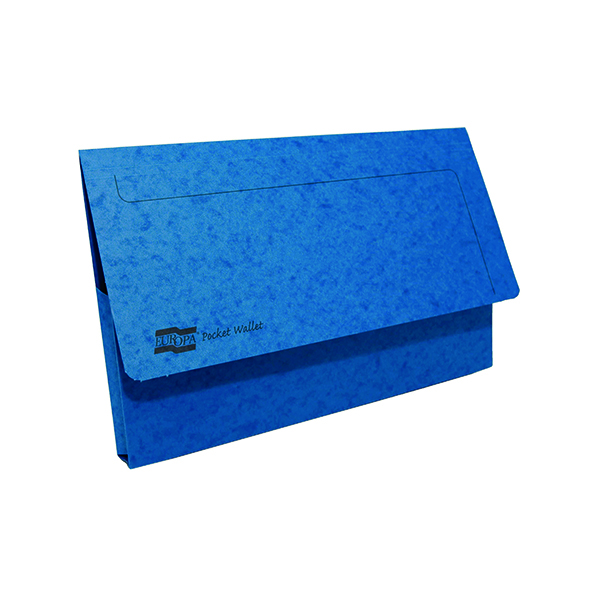 Exacompta Europa Pocket Wallet Foolscap Blue (10 Pack) 5255Z
