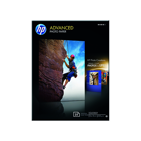 HP White 13x18cm Advanced Glossy Photo Paper (Pack of 25) Q8696A