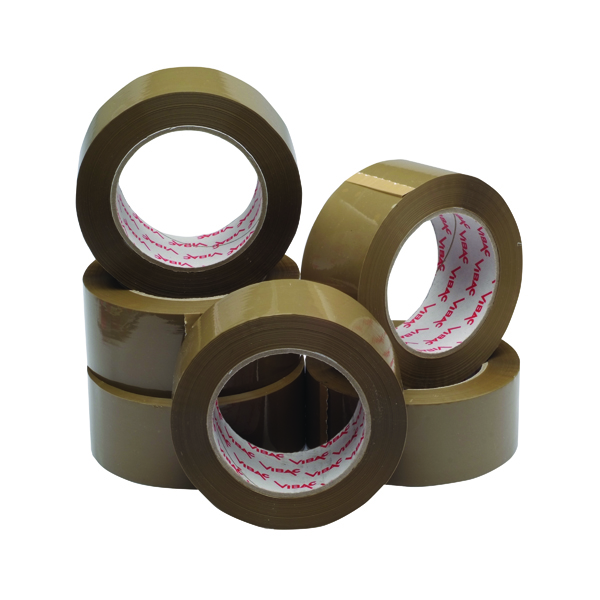 Polypropylene Packaging Tape 50mmx132m Brown (6 Pack) HPPB-480132-25