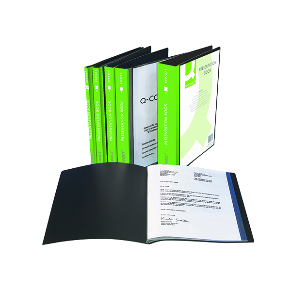Q-Connect Presentation Display Book 10 Pocket A4 Black KF01263