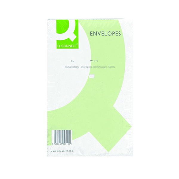 Q-Connect C5 Envelopes Pocket Peel and Seal 100gsm White (500 Pack) KF03289