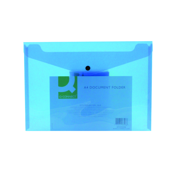 Q-Connect Polypropylene Document Folder A4 Blue (Pack of 12) KF03596