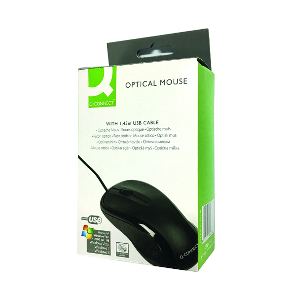 Q-Connect Black/Silver Scroll Wheel Mouse KF04368