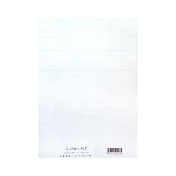 Q-Connect Suspension File Tab Label Inserts White (Pack of 51) 19601KIN0