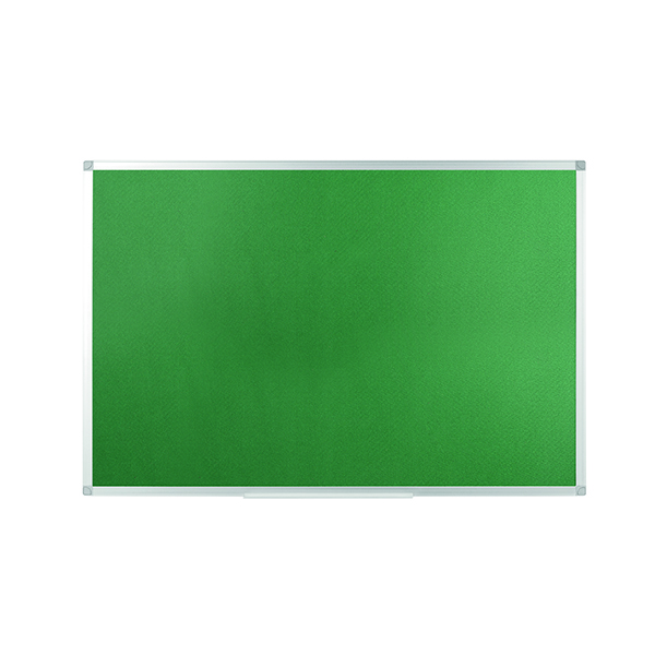 Q-Connect Aluminium Frame Felt Noticeboard with Fixing Kit 900x600mm Green 54034203