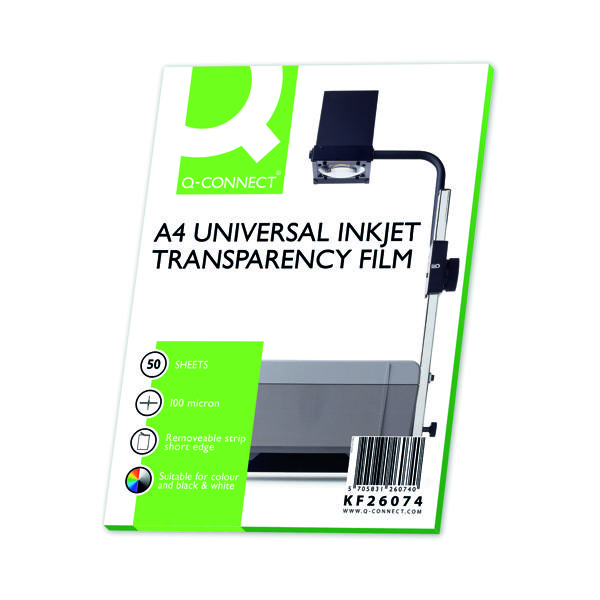 Q-Connect Inkjet Over Head Projector Film (Pack of 50) KF26074