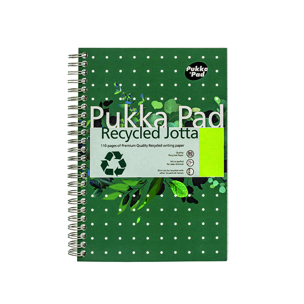 Pukka Pad Recycled Ruled Wirebound Notebook 110 Pages A5 (3 Pack) RCA5110