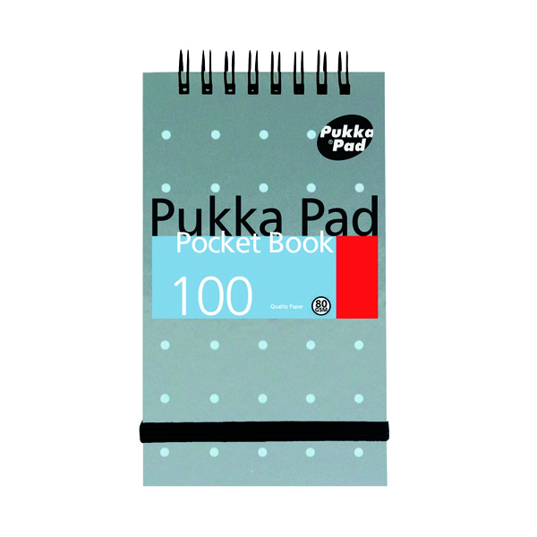 Pukka Pad Ruled Wirebound Pocket Notebook 100 Pages A7 Metallic (Pack of 6) 6254-MET