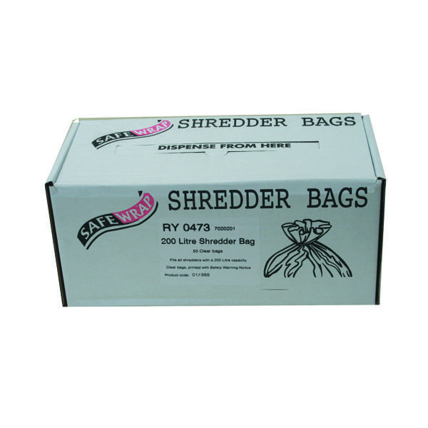 Safewrap Shredder Bag 200 Litre (Pack of 50) RY0473