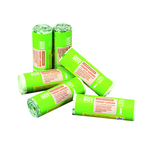 Waste Not Compostable Caddy Liner Bag 20 per Roll (6 Pack) 10629