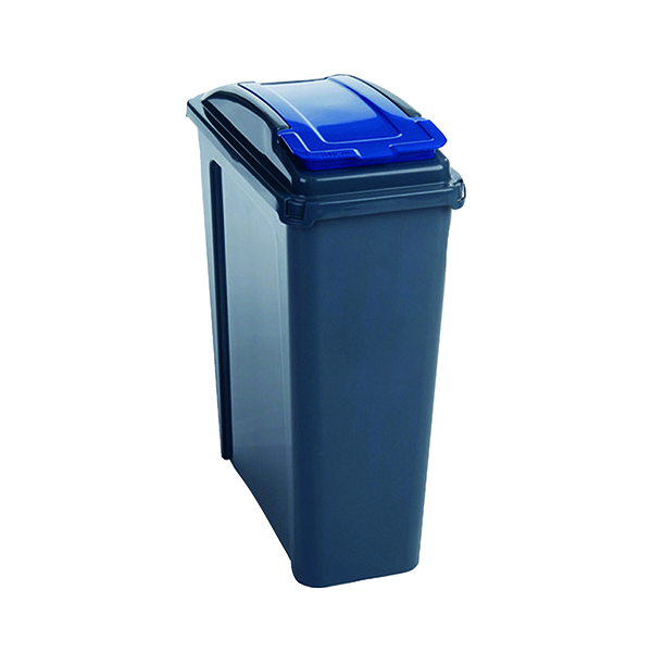 VFM Recycling Bin with Lid 25 Litre Blue 384286