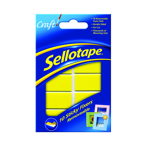 Sellotape Sticky Fixers Removable Pads 20mmx40mm (10 Pack) 1445286