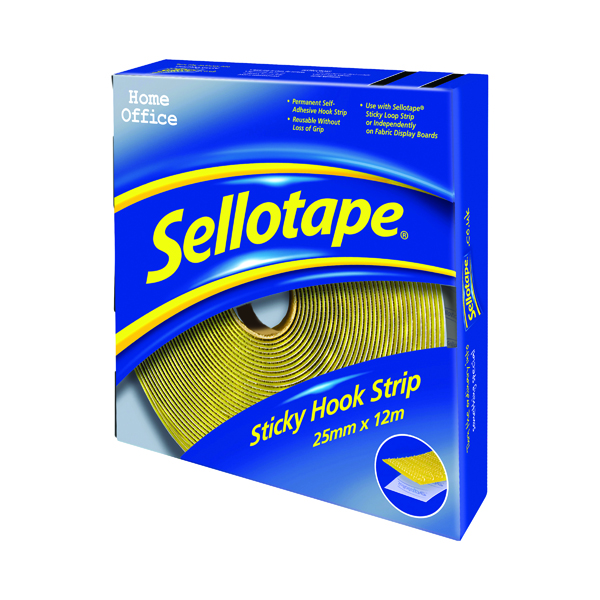Sellotape Sticky Hook Strip 25mmx12m 1445179
