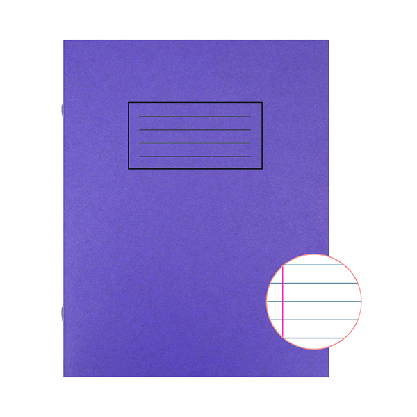 Silvine Exercise Book Ruled 229x178mm Purple (Pack of 10) EX100