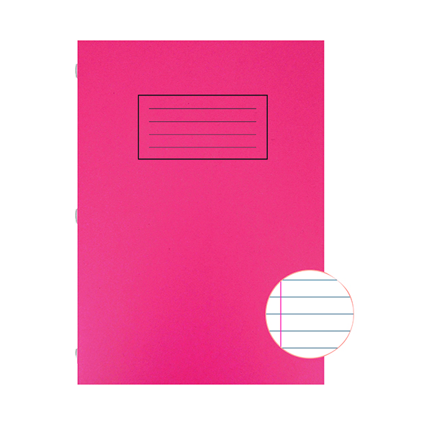 Silvine Exercise Book A4 Ruled with Margin Red (10 Pack) EX107