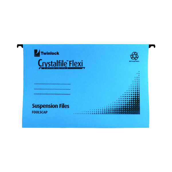 Rexel Crystalfile Flexi Standard Foolscap Blue (50 Pack) 3000041
