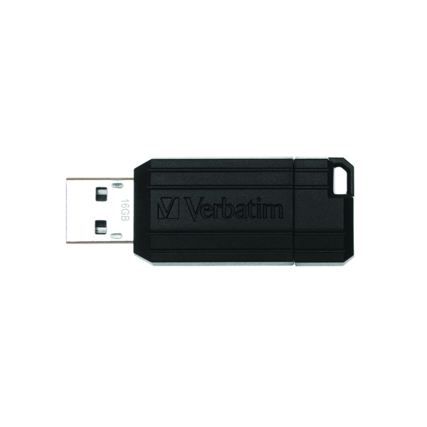 Verbatim 16GB Black Pinstripe USB Drive 49063