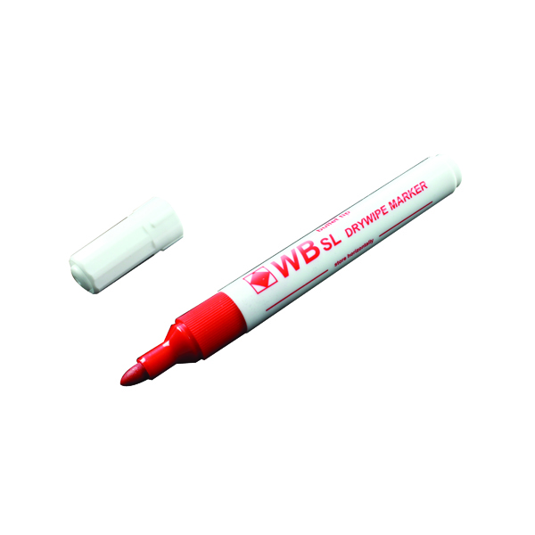 Red Whiteboard Marker Pens Bullet Tip (Pack of 10) WB15 804025