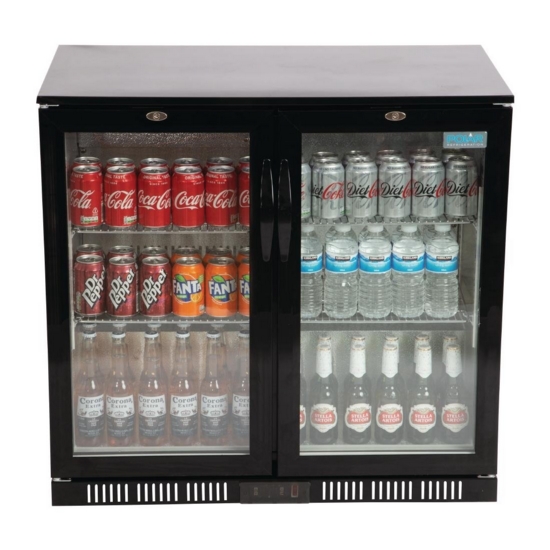 Polar G-Series Back Bar Cooler with Double Hinged Doors Black