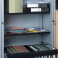 Plain steel shelf internal fitment for systems storage - graphite grey