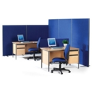 Floor standing fabric screen 1500mm high x 1200mm wide - blue