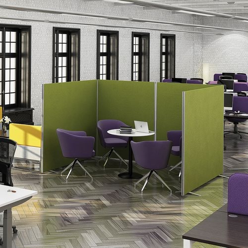 Floor standing fabric screen 1500mm high x 1800mm wide - charcoal