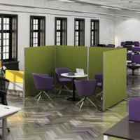 Floor standing fabric screen 1800mm high x 1400mm wide - charcoal