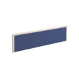 Straight fabric desktop screen 1400mm x 380mm - blue fabric with white aluminium frame