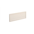 Straight glazed desktop screen 1000mm x 380mm - polar white with white aluminium frame