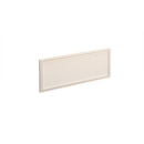 Straight glazed desktop screen 1000mm x 380mm - polar white with white aluminium frame