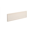 Straight glazed desktop screen 1200mm x 380mm - polar white with white aluminium frame