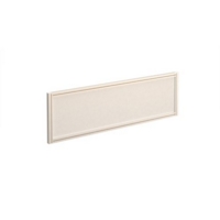 Straight glazed desktop screen 1200mm x 380mm - polar white with white aluminium frame