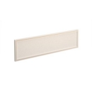 Straight glazed desktop screen 1400mm x 380mm - polar white with white aluminium frame
