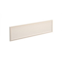 Straight glazed desktop screen 1400mm x 380mm - polar white with white aluminium frame