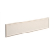 Straight glazed desktop screen 1600mm x 380mm - polar white with white aluminium frame