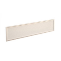 Straight glazed desktop screen 1600mm x 380mm - polar white with white aluminium frame