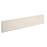 Straight glazed desktop screen 1800mm x 380mm - polar white with white aluminium frame