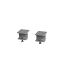 Glazed screen brackets for single Adapt and Fuze desks or runs of single desks (pair) - silver