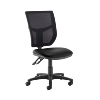 Altino 2 lever high mesh back operators chair with no arms - Nero Black vinyl