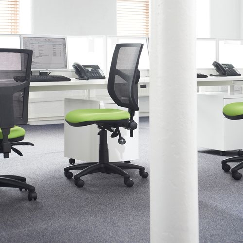 Altino 2 lever high mesh back operators chair with no arms - Ocean Blue