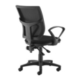 Altino 2 lever high mesh back operators chair with fixed arms - black