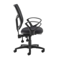 Altino 2 lever high mesh back operators chair with fixed arms - black