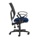 Altino 2 lever high mesh back operators chair with fixed arms - blue
