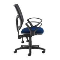 Altino 2 lever high mesh back operators chair with fixed arms - blue